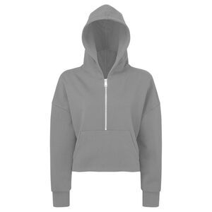 TriDri Womens/Ladies Half Zip Hoodie / Heather Grey